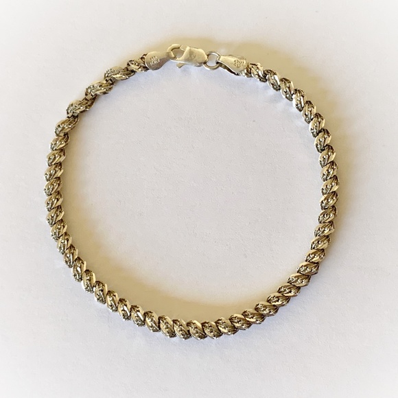 VTG Sterling Silver Italy 925 Rope Chain Necklace Bracelet Set - Picture 6 of 11